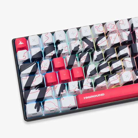 Left side of 100T x HG Basecamp 75+ Keyboard - Team Issue