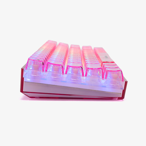 CLEAR ROSE QUARTZ Base 65 Keyboard (Honey V2 Switch)