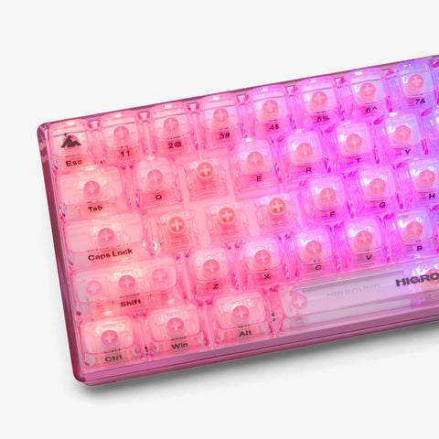 CLEAR ROSE QUARTZ Base 65 Keyboard (Honey V2 Switch)