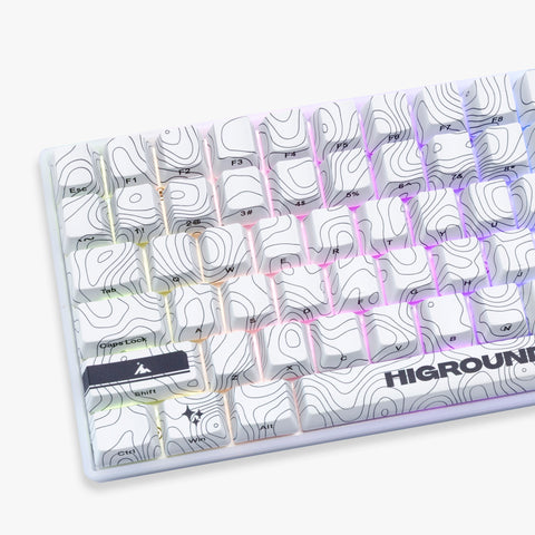 Left side of Higround Basecamp 75+ Keyboard - SNOWSTONE