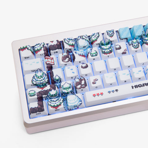 Left detail on Epic of Higround 2 Summit 65 Keyboard - Snowdream