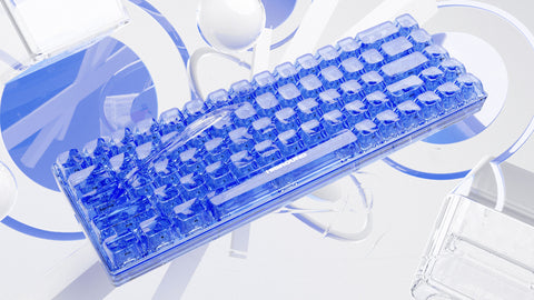CLEAR SAPPHIRE Base 65 Keyboard (Silent Glacier Switch)