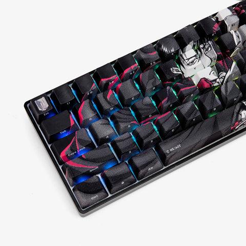 Attack on Titan x Higround Levi Keycaps on keyboard