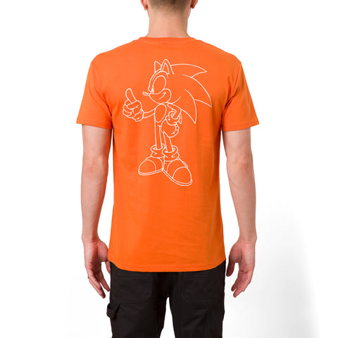 Sonic x Higround Chao Garden Tee front detail design on model