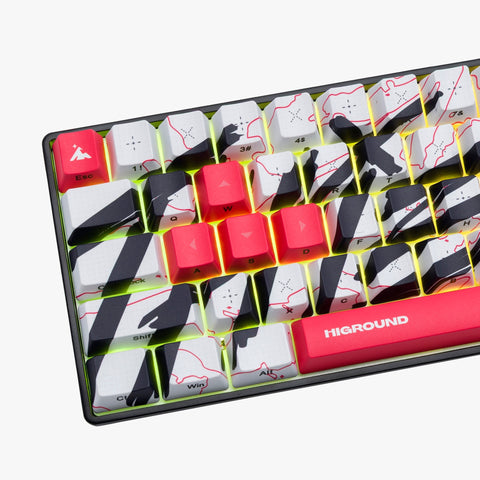 Left side of 100T x HG Basecamp 65HE Keyboard - Team Issue