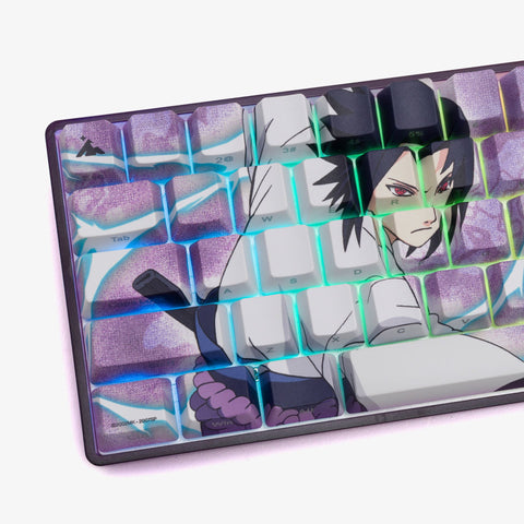 Naruto x Higround Sasuke keycaps close-up left