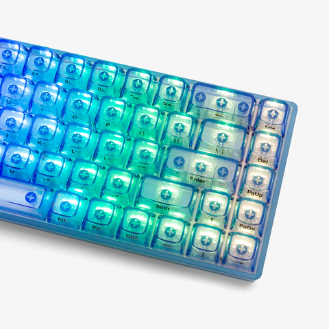 right side of CLEAR SAPPHIRE Base 65 Keyboard (Silent Glacier Switch)