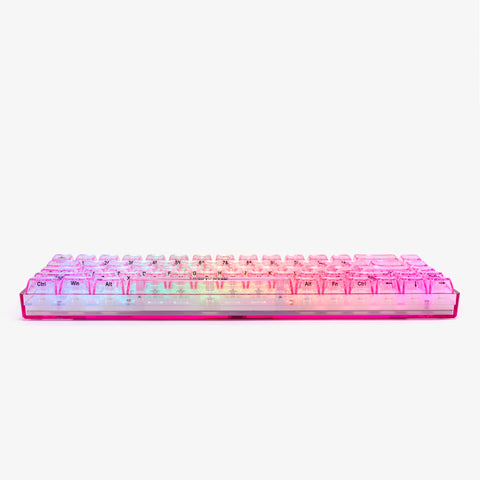 side of CLEAR ROSE QUARTZ Base 65 Keyboard (Silent Glacier Switch)