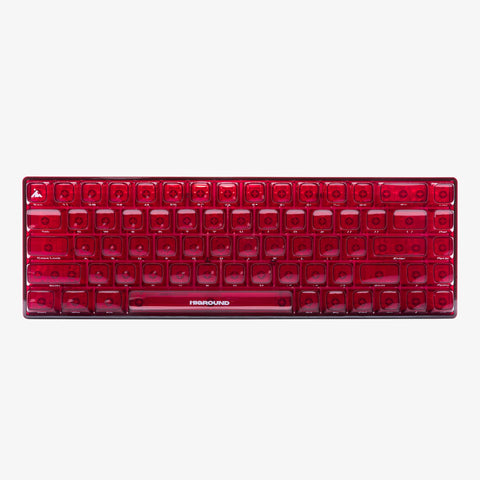 Front of CLEAR RUBY Base 65 Keyboard (Silent Glacier Switch)