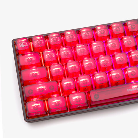 Side of CLEAR RUBY Base 65 Keyboard (Silent Glacier Switch)