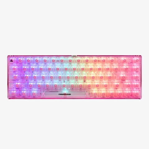 RGB Lighting on CLEAR ROSE QUARTZ Base 65 Keyboard (Honey V2 Switch)