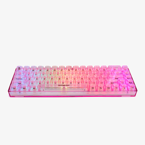 side of CLEAR ROSE QUARTZ Base 65 Keyboard (Honey V2 Switch)