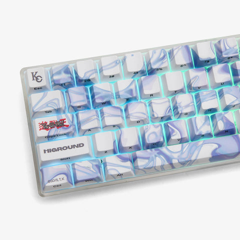 Left detail on YGO x HG Base 65 Keyboard - Blue Eyes White Dragon