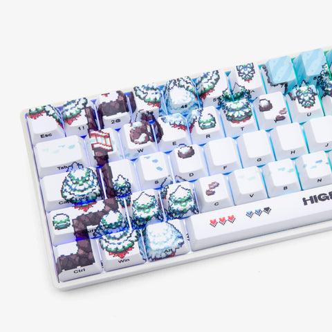 Left detail on Epic of Higround 2 Base 65 Keyboard - Snowdream