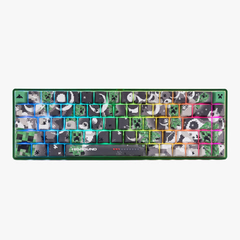 HIGROUND X MINECRAFT CREEPER BASECAMP 65 KEYBOARD - with RGB on