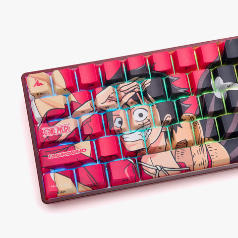 left detail on One Piece x HG 68 Keycaps Set - Luffy Salute