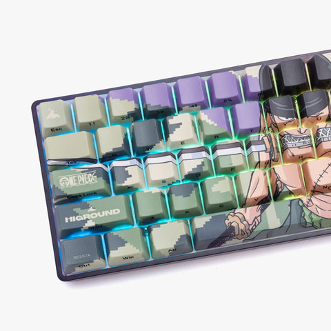 Left side detail on One Piece x HG Base 65 Keyboard - Zoro