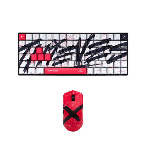 Front of 100T x HG Basecamp 75+ Keyboard - Team Issue + 100T x HG Yuma Wireless Mouse - Team Issue