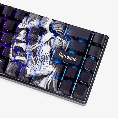 Attack on Titan x Higround Titan Keycaps on keyboard